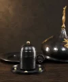 Bakır Fincan Seti Tekli Semazen Motifli