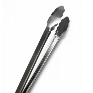 Barbekü Mangal Maşası 40 cm - Paslanmaz Çelik Kaymaz Saplı Kilit Mekanizmalı Izgara Et Maşası