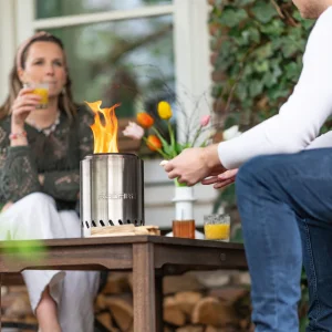 RedFire Volcano Dumansız Masaüstü Ateş Çukuru Silver - Medium | Portatif Şömine Balkon & Teras Sobası