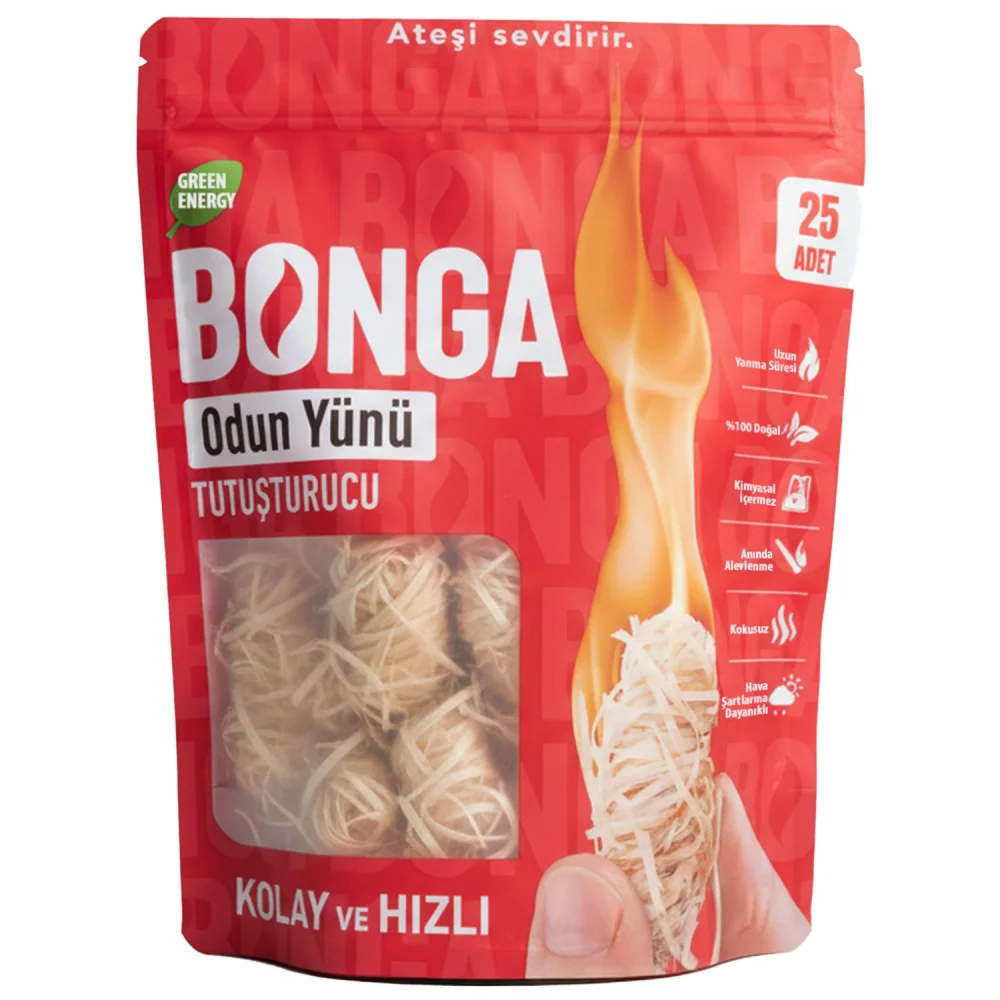 Bonga Mangal Tutuşturucu %100 Doğal - 25 Adet (350 Gr)