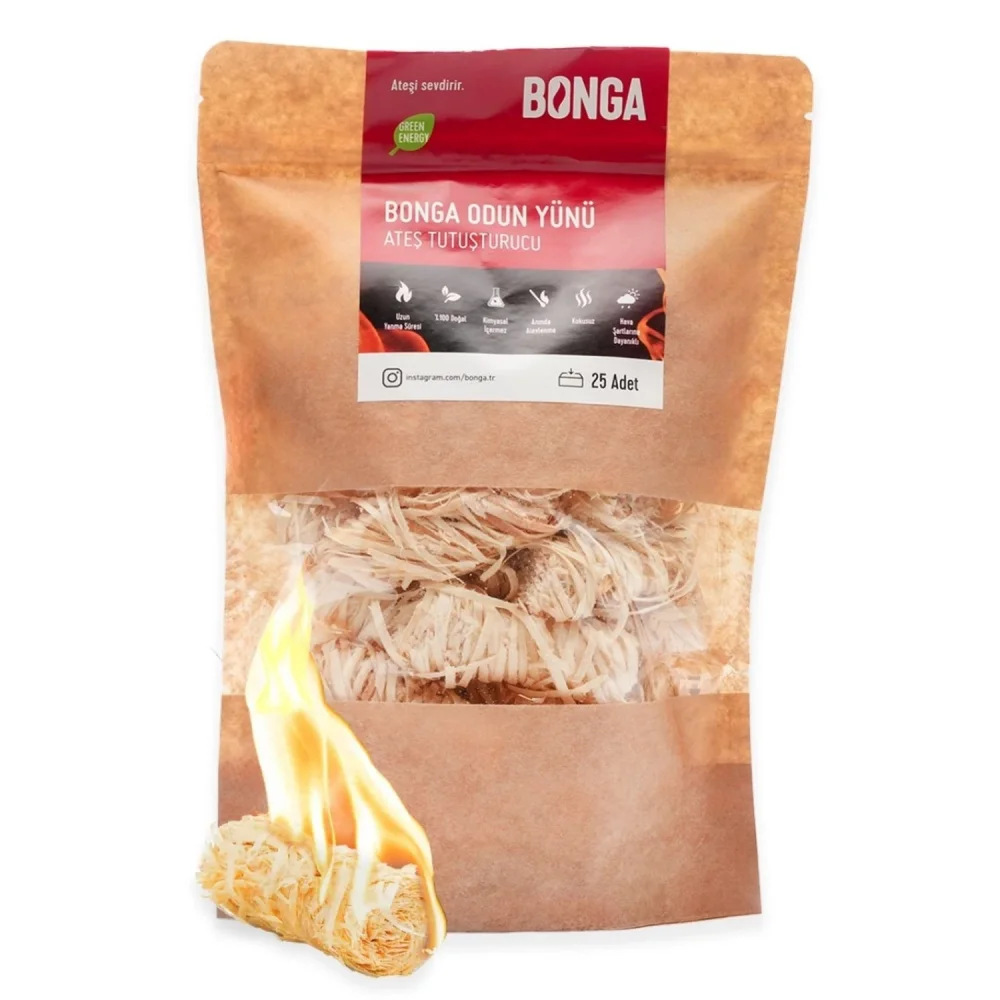 Bonga Mangal Tutuşturucu %100 Doğal - 25 Adet (350 Gr)