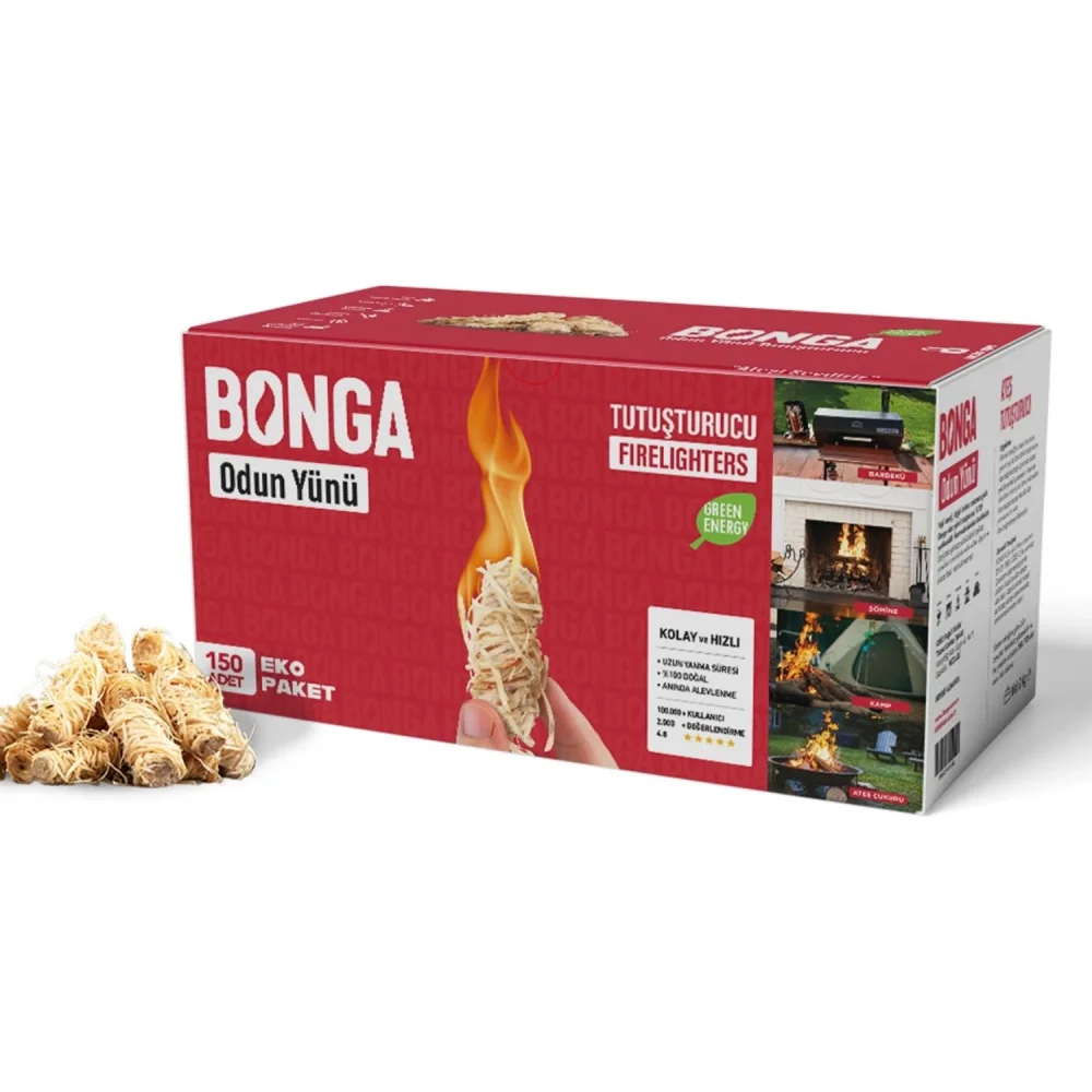 Bonga Şömine Tutuşturucu %100 Doğal - 150 Adet (2 kg)