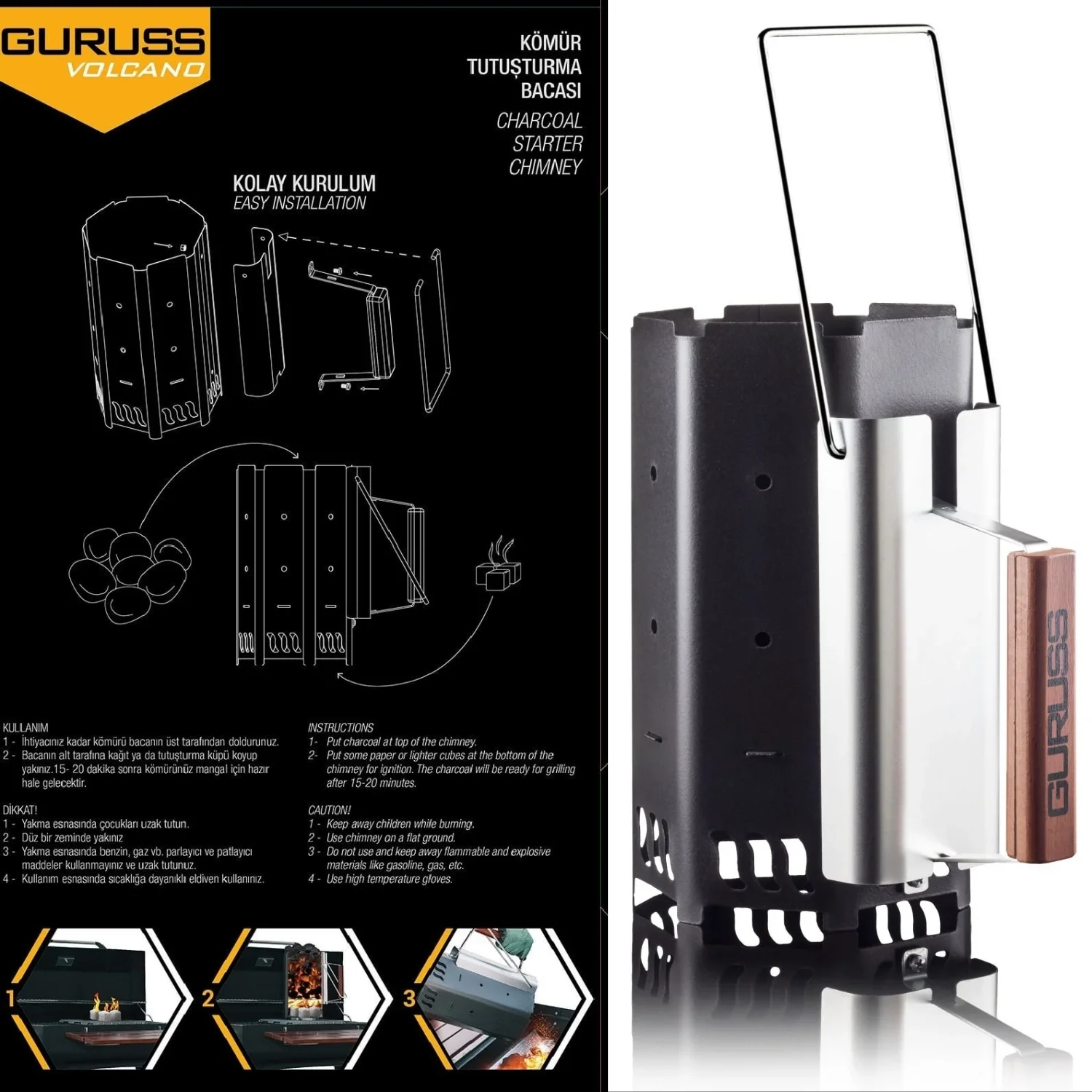 Guruss Volcano Kömür Tutuşturma Bacası