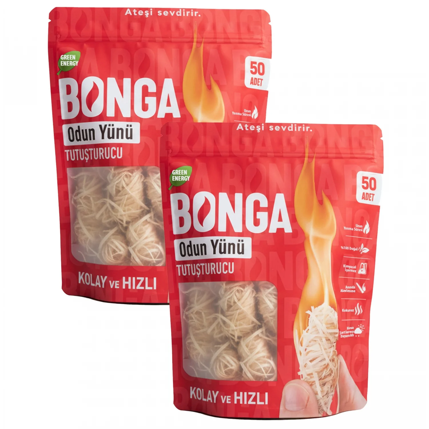 Mangal ve Kömür Ateş Tutuşturucu 100 Adet 1400 gr - Jel ve Çıra Alternatifi Doğal Odun Yünü