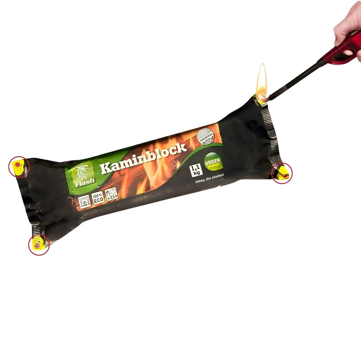 Kaminblock Lüks Şömine Odunu 1 Adet - (1,1 kg) 2.5 saate kadar Yanma Süresi