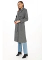 Balık Sırtı Kaşmir Uzun Kaşe Kaban - Boyalı Gri