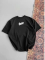 Baskılı Oversize T-shirt - Siyah