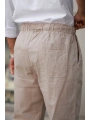 Erkek Beli Lastikli Keten Rahat Pantolon
