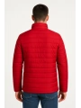 Erkek Bomber Mont Ceket – Su İtici Kumaş, Kapitone Astarlı, Fermuarlı, Kışlık - Kırmızı