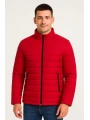 Erkek Bomber Mont Ceket – Su İtici Kumaş, Kapitone Astarlı, Fermuarlı, Kışlık - Kırmızı