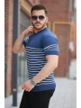 Erkek çizgi Desenli Bisiklet Yaka Kısa Kollu T-sihrt