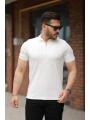 Erkek Fermuarlı Yaka Kısa Kollu Tişört