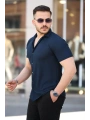 Erkek Kısa Kollu örme Kumaş Pamuklu Gömlek