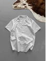 İki İplik Kumaş  Gömlek - Beyaz