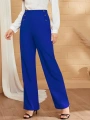 Kadın Düğme Detay Bol Paça Ithal Krep Pantolon