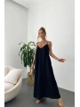 Kadın Ip Askılı V Yakalı Uzun Aerobin Elbise