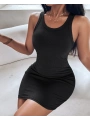 Kadın Kalın Askılı Bodycon Kaşkorse Mini Elbise