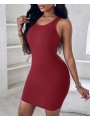 Kadın Kalın Askılı Bodycon Kaşkorse Mini Elbise