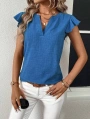 Kadın Kısa Kelebek Kollu V Yakalı Bluz