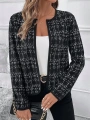 Kadın Uzun Kollu önü Açık şanel Kısa Ceket
