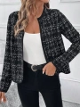 Kadın Uzun Kollu önü Açık şanel Kısa Ceket