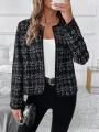 Kadın Uzun Kollu önü Açık şanel Kısa Ceket