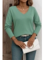Kadın Uzun Kollu V Yaka Triko Bluz