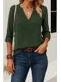Kadın Uzun Kollu V Yakalı Ithal Krep Bluz