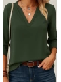 Kadın Uzun Kollu V Yakalı Ithal Krep Bluz
