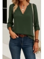 Kadın Uzun Kollu V Yakalı Ithal Krep Bluz