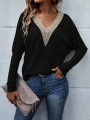 Kadın Uzun Kollu V Yakalı Yarasa Kollu Viskon Bluz