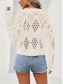 Kadın Uzun Kollu Yuvarlak Yaka Delik Desenli Triko Bluz