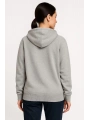 Üç İplik Kapüşonlu Tam Fermuarlı Kanguru Çepli SweatShirt Hoodie - Gri