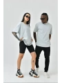 Unisex Basic Bisiklet Yaka Oversize T-Shirt - Boyalı Gri