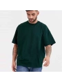 Unisex Basic Bisiklet Yaka Oversize T-Shirt - Haki