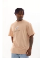 Unisex Baskılı Oversize T-Shirt - Bej