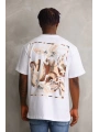 Unisex Baskılı Oversize T-Shirt - Beyaz
