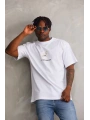 Unisex Baskılı Oversize T-Shirt - Beyaz