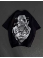 Unisex Baskılı Oversize T-Shirt - Siyah