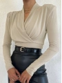Vatkalı Kruvaze Model Sandy Bluz-Bej
