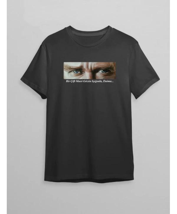 10 Kasım Unisex Atatürk Baskılı T-shirt - Siyah