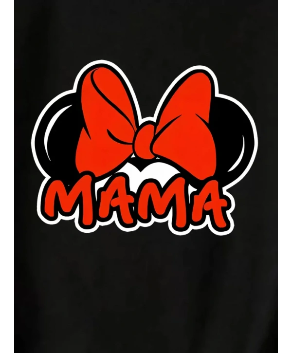 Anneler Günü Baskılı T-shirt - Siyah