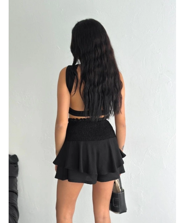 Ayrobin Şortlu Etek - Siyah