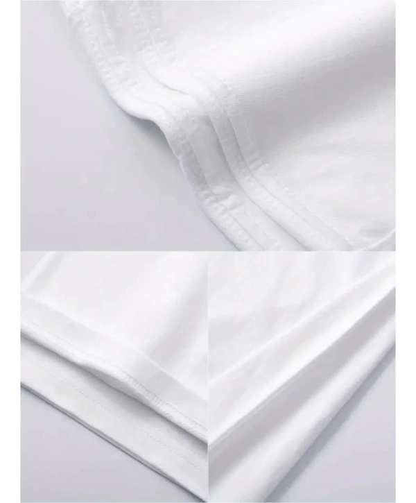 Baskılı Oversize Bisiklet Yaka T-shirt - Beyaz