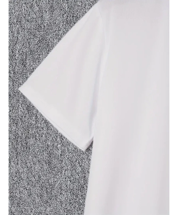 Baskılı Oversize Bisiklet Yaka T-shirt - Beyaz