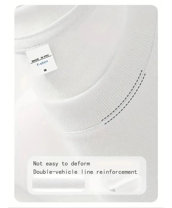 Baskılı Oversize Bisiklet Yaka T-shirt - Beyaz