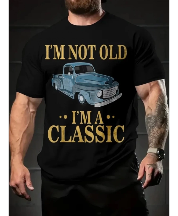 Baskılı Oversize Bisiklet Yaka T-shirt - Siyah