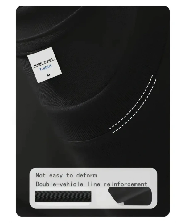 Baskılı Oversize Bisiklet Yaka T-shirt - Siyah