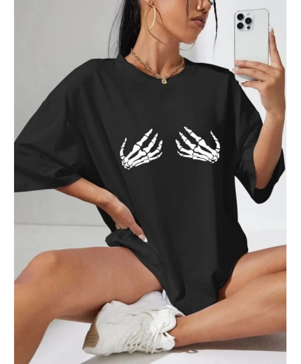 Baskılı T-shirt - Siyah