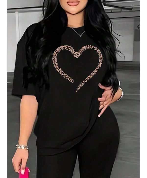 Baskılı T-shirt - Siyah